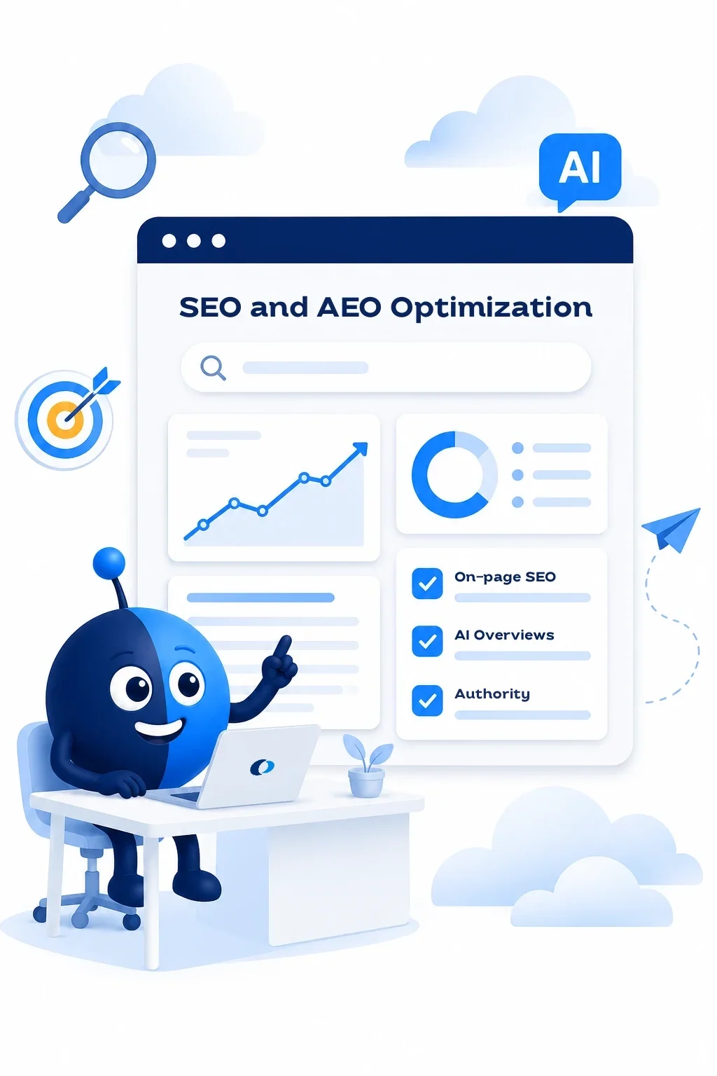 Illustration of search optimization growth